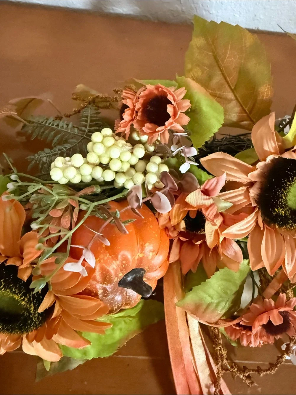 Autumn Orange Sunflower Swag.